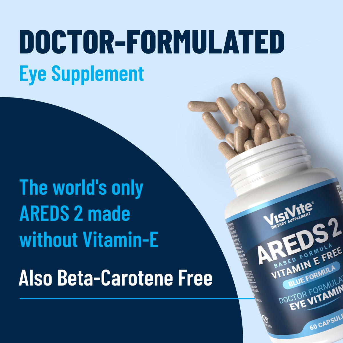 VisiVite AREDS 2 Eye Vitamins Without Vitamin E - 60 Capsules - image 3