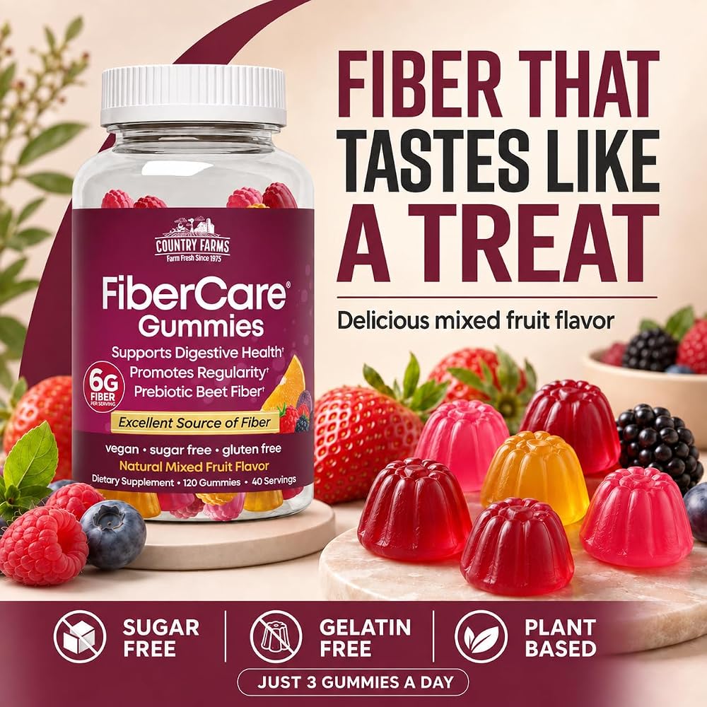 Country Farms Fiber Care Prebiotic Gummies, 6g Fiber - 240 Count - image 6
