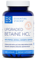Essential Stacks Betaine HCL with Pepsin Digestive Enzyme - 120 Capsules