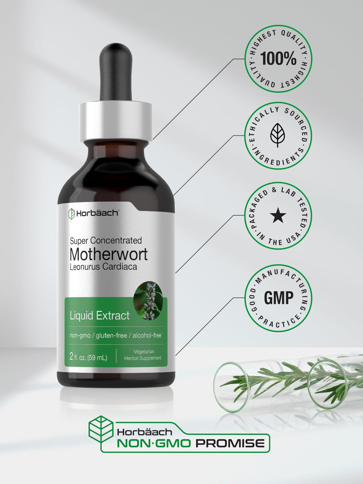 Horbäach Motherwort Herb Extract Tincture - 2 Fl Oz - image 6