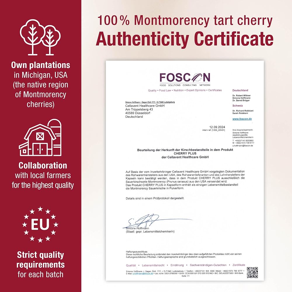 Cherry Plus 100% Montmorency Tart Cherry Capsules - 60 Count - image 8
