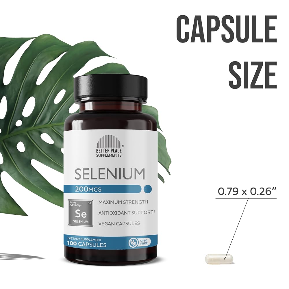 Better Place Organics Selenium 200mcg - 100 Vegetarian Capsules - image 3