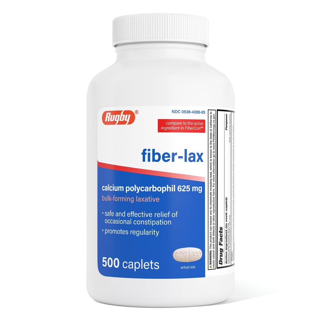 Rugby Fiber-Lax Tablets 625 mg - 500 Tablets