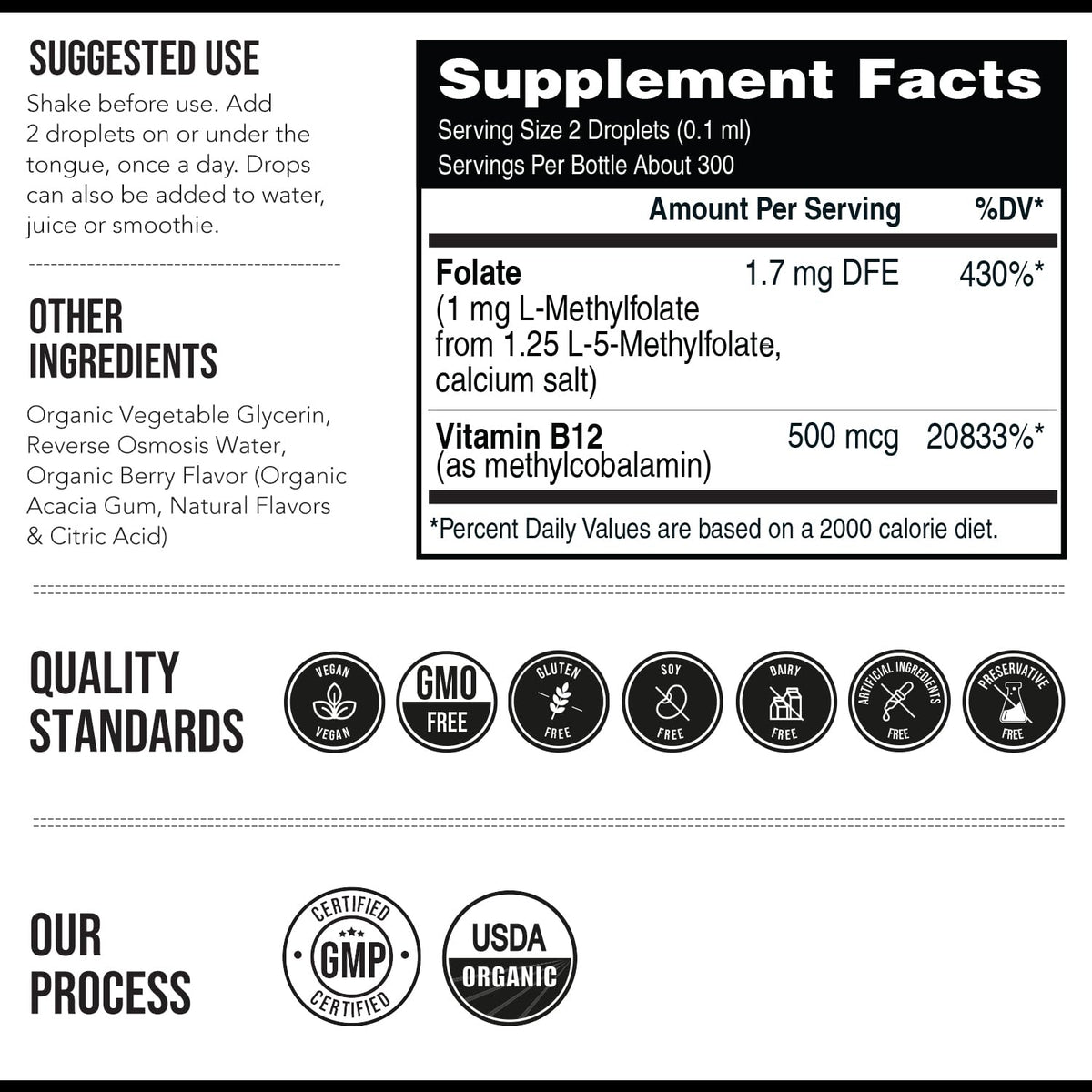 Triquetra Health Organic Methylfolate 1000mcg + Methyl B12 - 1 Fl Oz - image 7