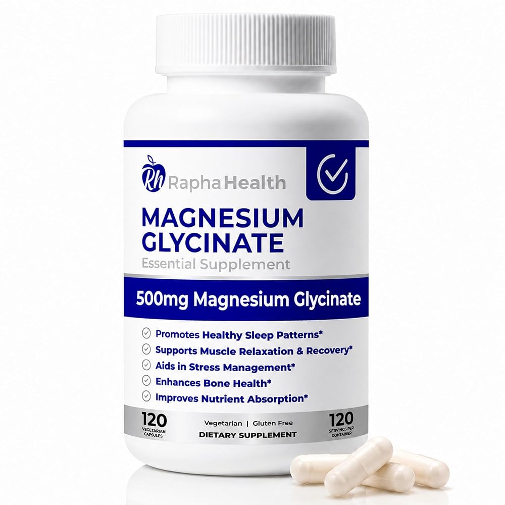 RAPHA HEALTH Magnesium Glycinate 500mg - 120 Capsules