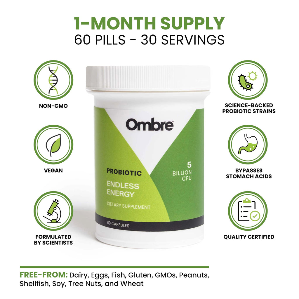 Ombre Endless Energy Probiotic Supplement - 30 Servings - image 3