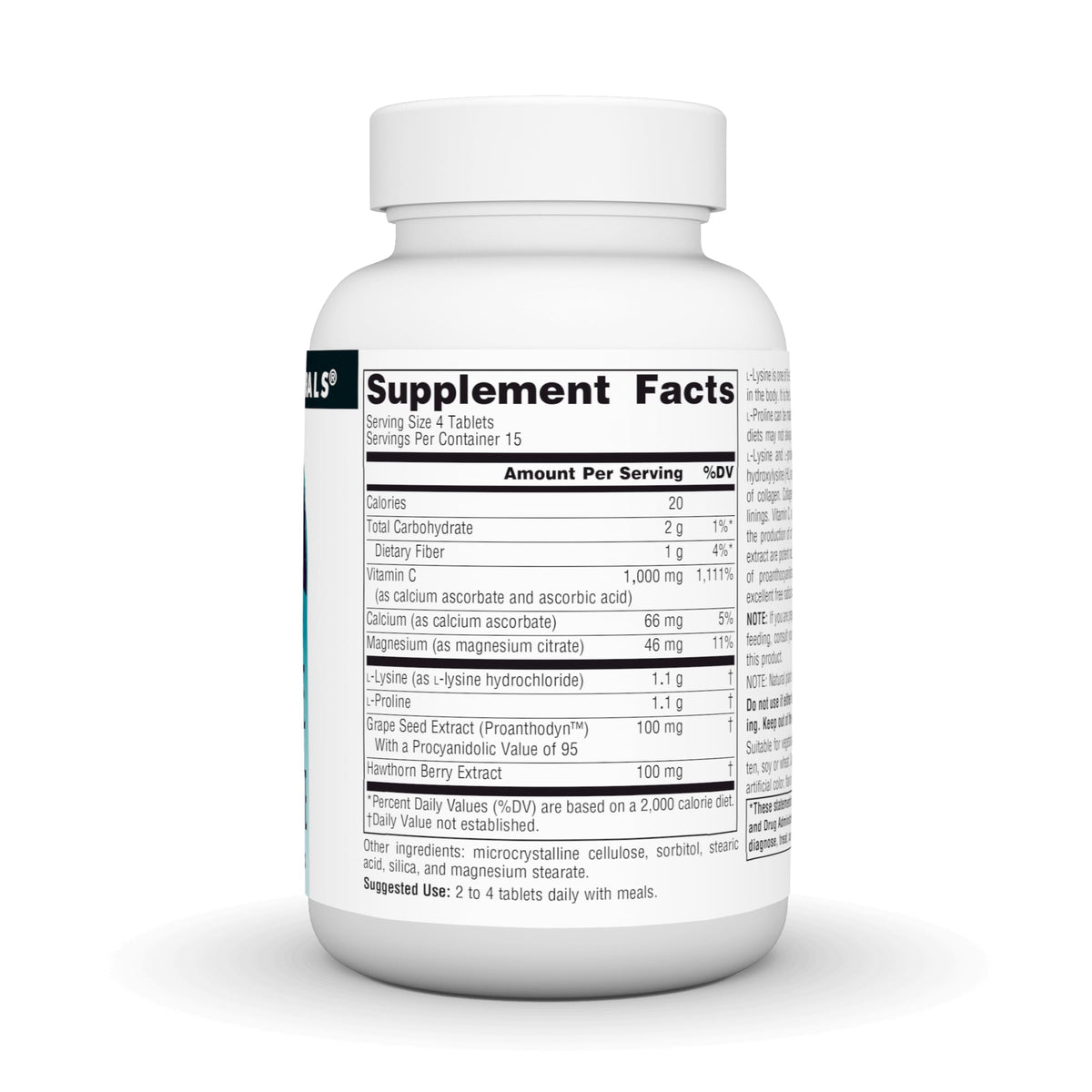 Source Naturals L-Proline & L-Lysine 550mg - 60 Tablets - image 3