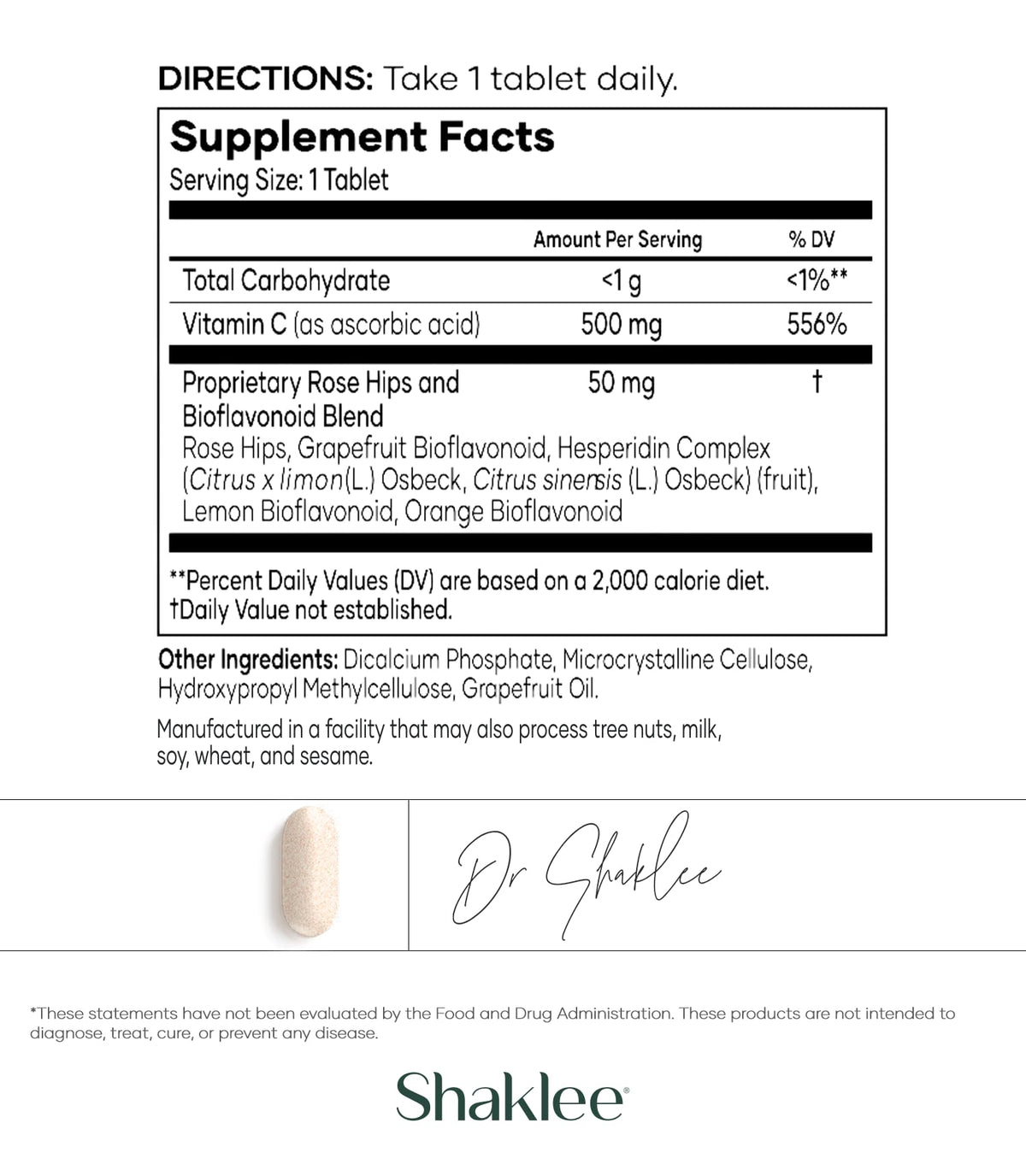 Shaklee Sustained Release Vita-C 500 mg - 180 Tablets - image 3