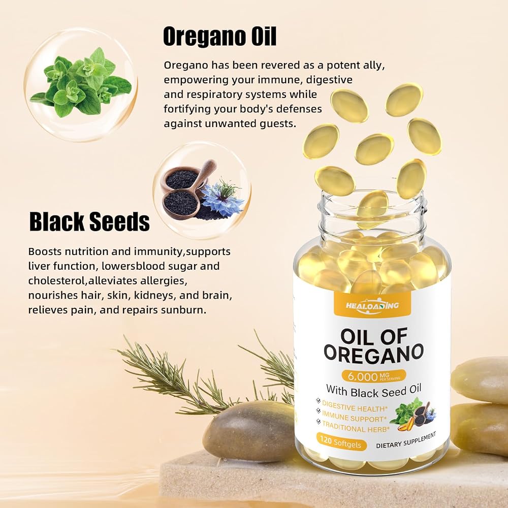 HEALOADING Organic Oregano Oil Softgels 300mg - 120 Softgels - image 2