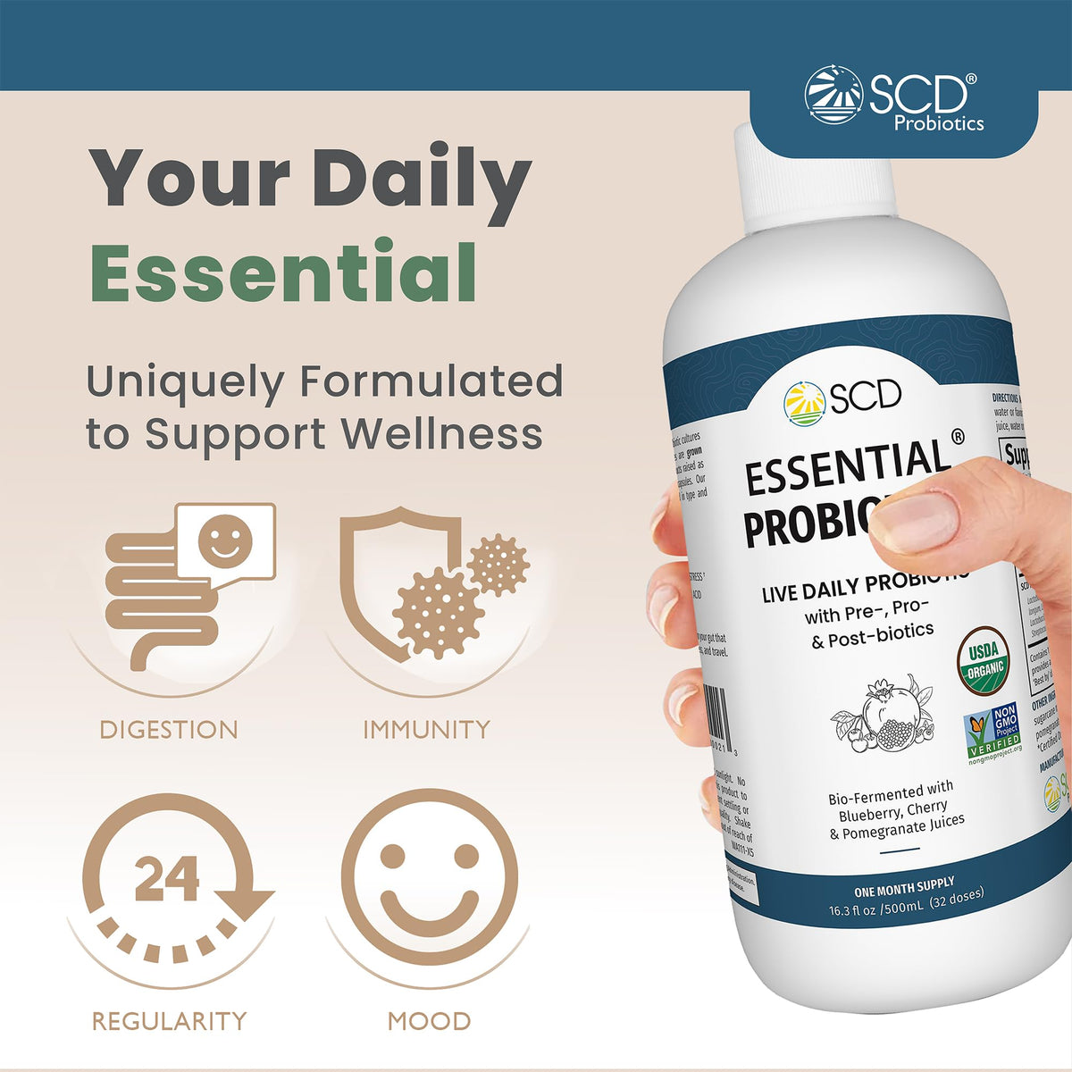 SCD Probiotics Essential Probiotics Gut Health Drink - 16 fl oz - image 2