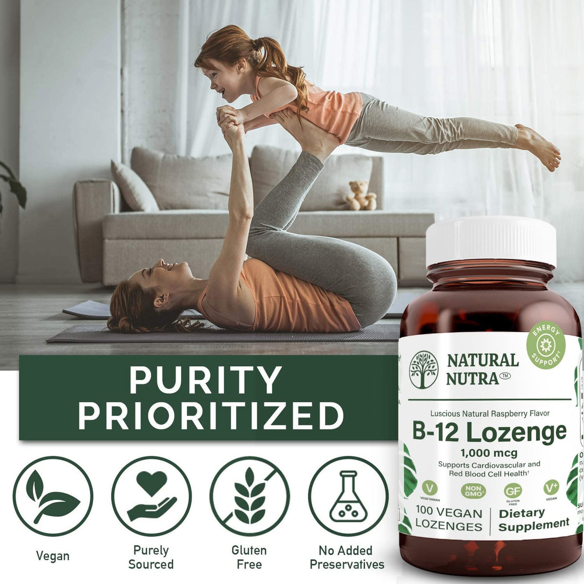 Natural Nutra Vitamin B12 Supplement - 100 Lozenges - image 4