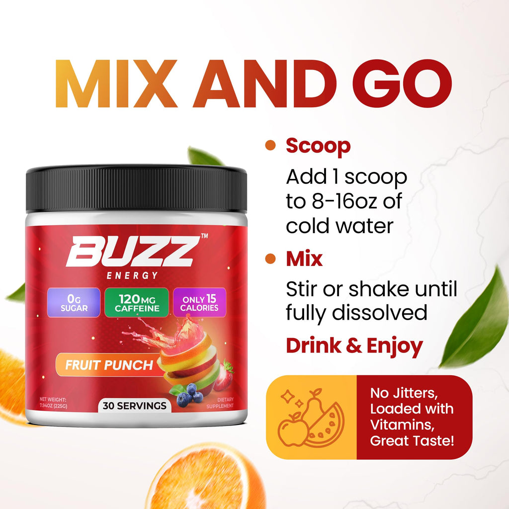 Morning Buzz Energy Drink Powder - Energy Boost Drink Mix