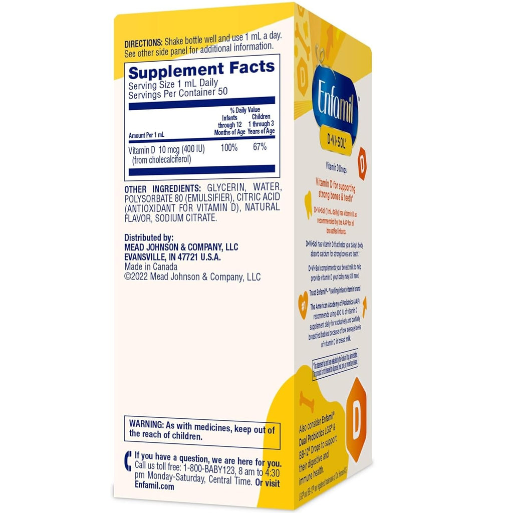 VINGUYS Enfamil D-Vi-Sol Vitamin D Drops for Infants - 50 mL (Pack of 2) - image 3