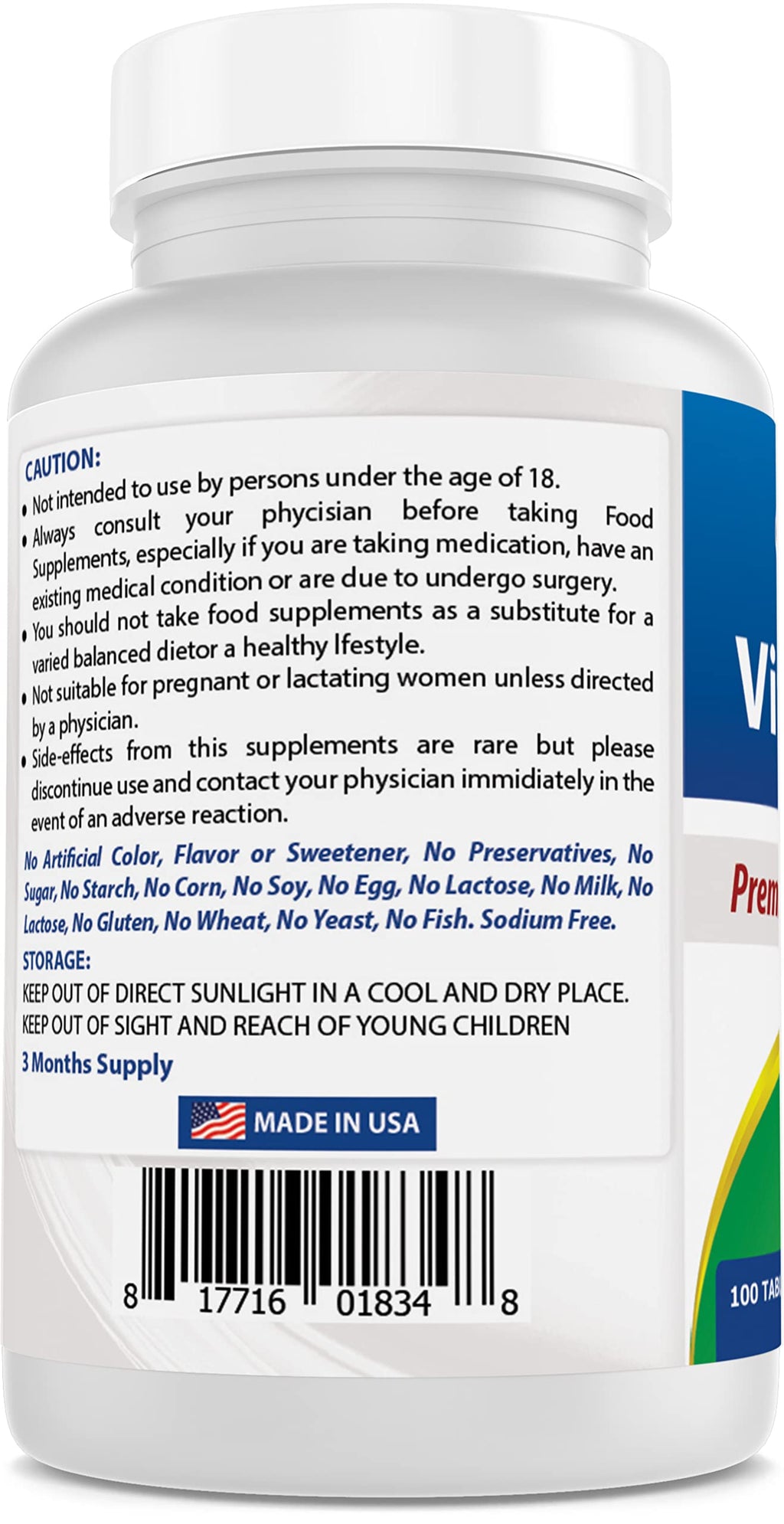 Best Naturals Vitamin D3 2000 IU (50 mcg) - 100 Tablets - 100 Days