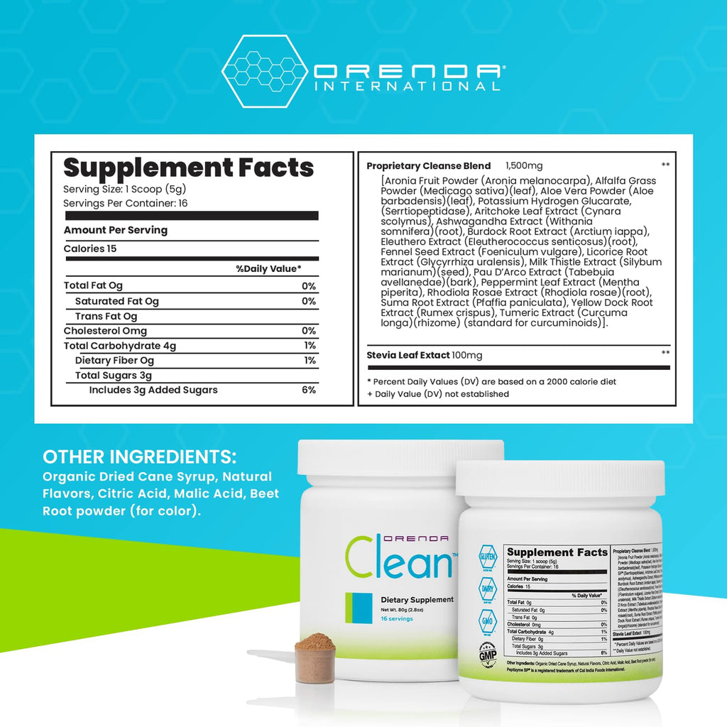 Orenda Clean 18-Botanical Powder Milk Thistle Liver Support - 80g - image 2