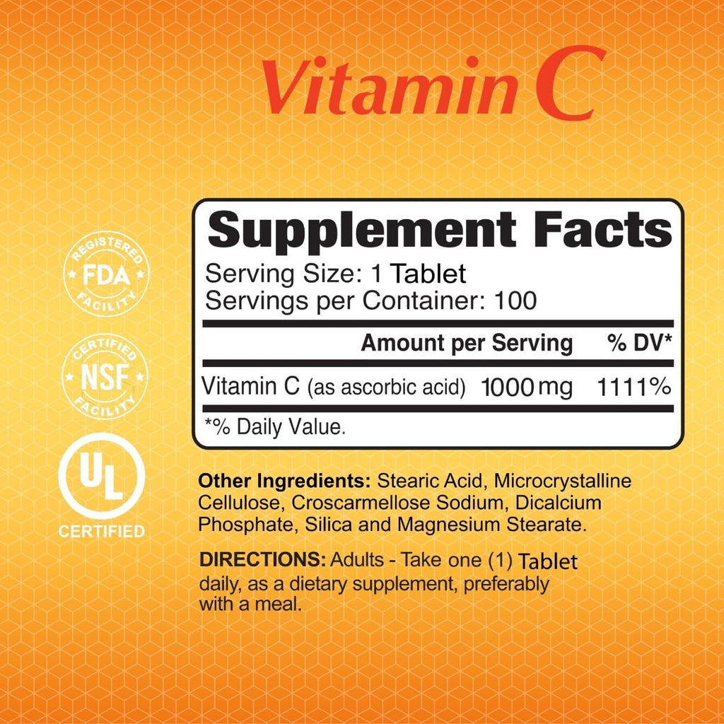 ALFA VITAMINS Vitamin C 1000mg Immune Support - 100 Tablets - image 4