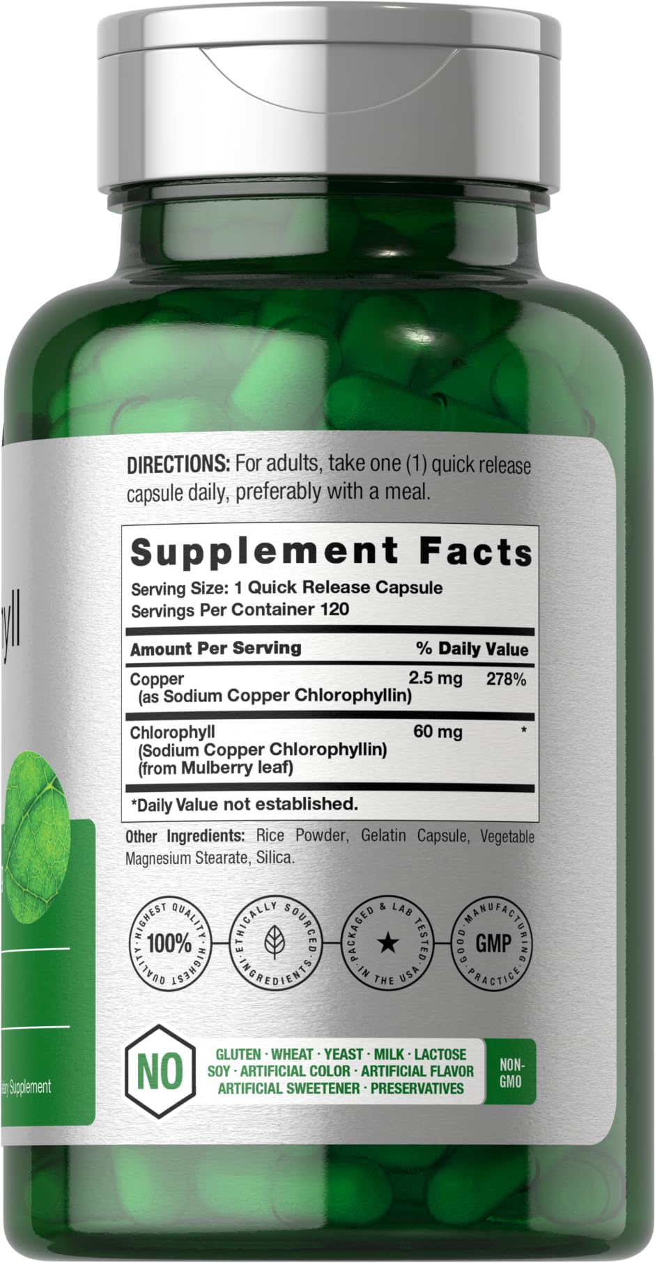 Horbäach Chlorophyll Capsules with Copper - 120 Count - image 2