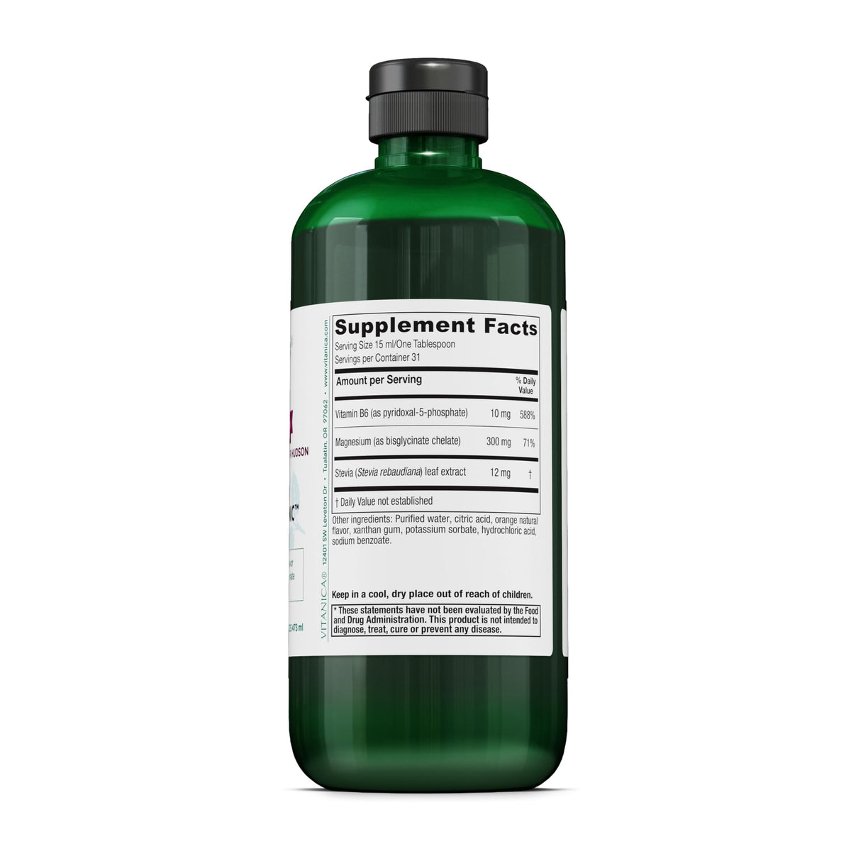 Vitanica Magnesium Bisglycinate Tonic with Vitamin B6 - 16 fl oz - image 2