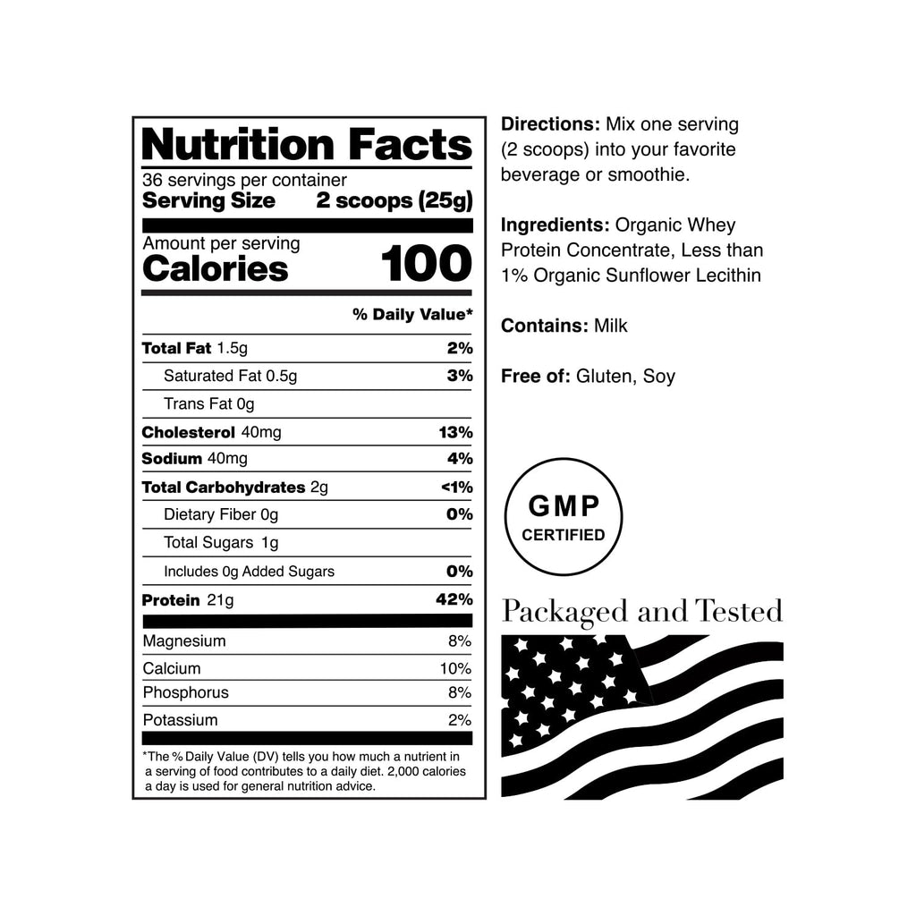 NorCal Organic Natural Grass Fed Whey Protein Powder