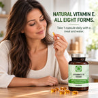 Procapsin Natural Vegan Vitamin E Capsules, All 8 Forms