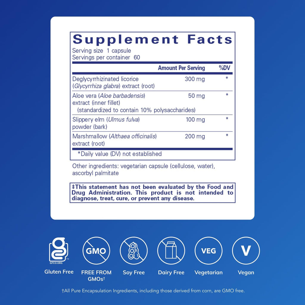Pure Encapsulations DGL Plus Digestive Support - 60 Capsules - image 2