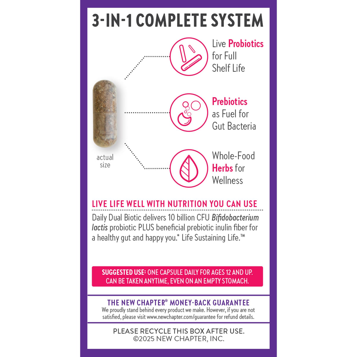New Chapter Daily Dual Biotic Probiotic and Prebiotic - 60 Capsules - image 6