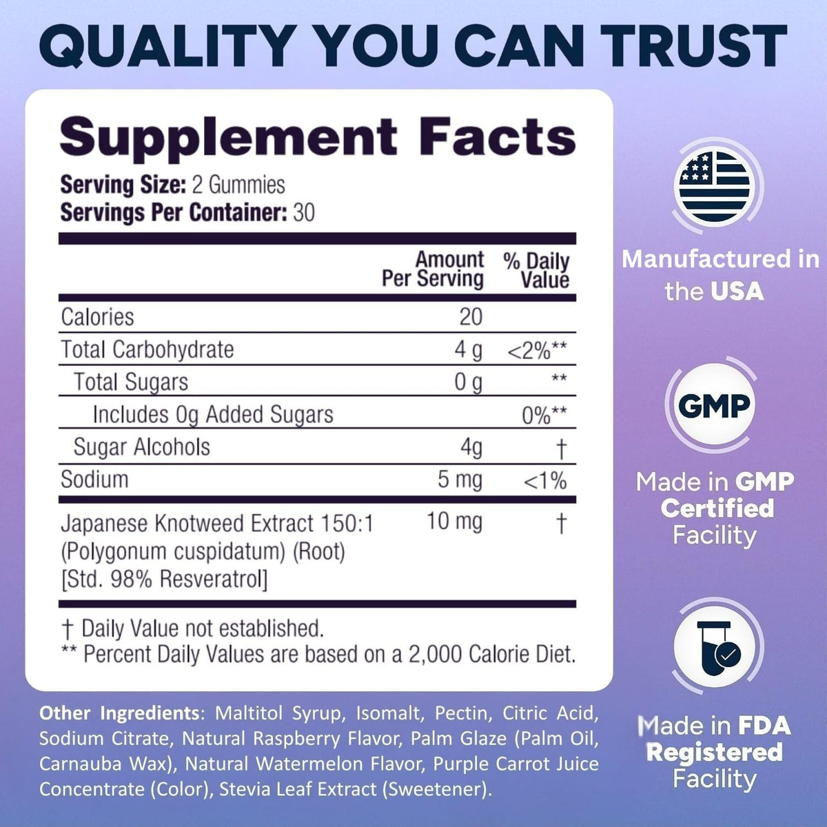 Purify Life Sugar-Free Resveratrol Gummies Antioxidant Support - 60 ct - image 7