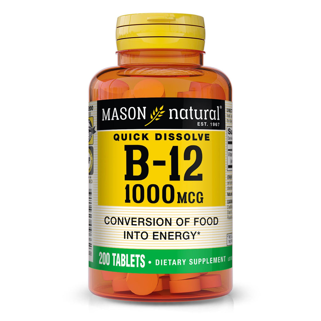 MASON NATURAL Vitamin B-12 1000 mcg Quick Dissolve Tablets - 200 Count