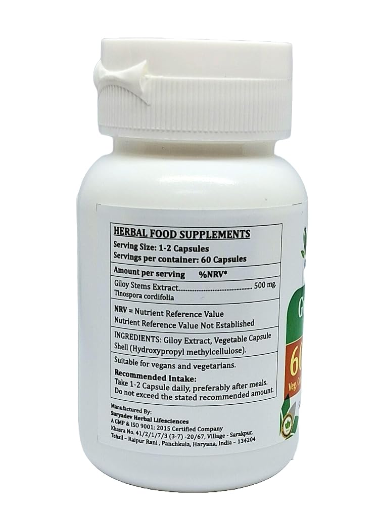 Satya Naturals Giloy Forte Capsules 500 mg. 60 Veg. Capsule