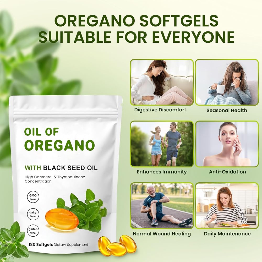YKJHCSL 2-in-1 Oil of Oregano Softgels