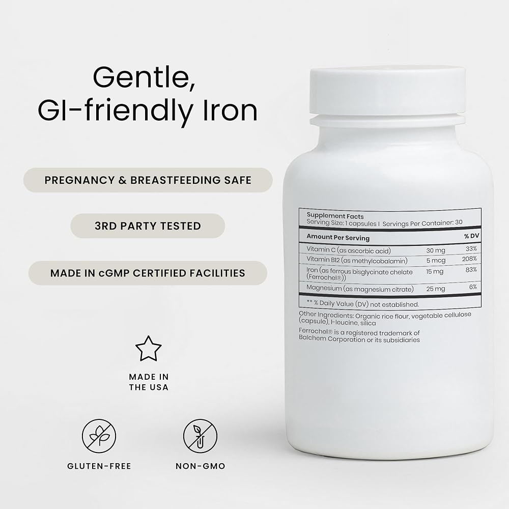 Perelel Daily Iron Ease 15mg Iron Supplement - 30 Capsules - image 2