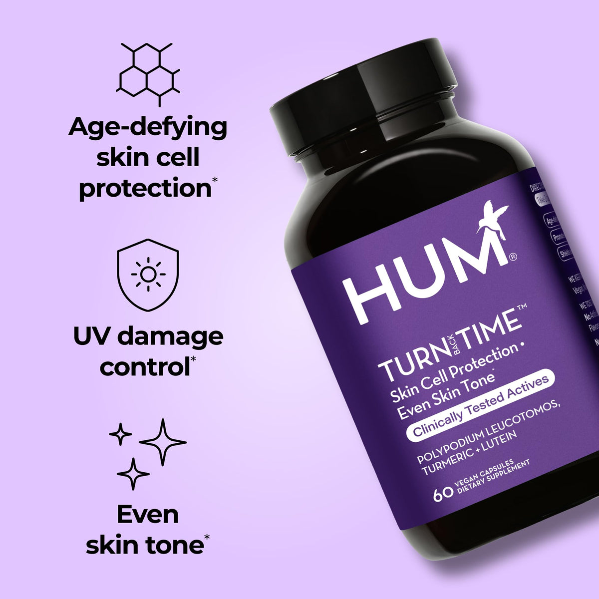 HUM Turn Back Time Turmeric & Green Tea Capsules - 60 Count - image 2