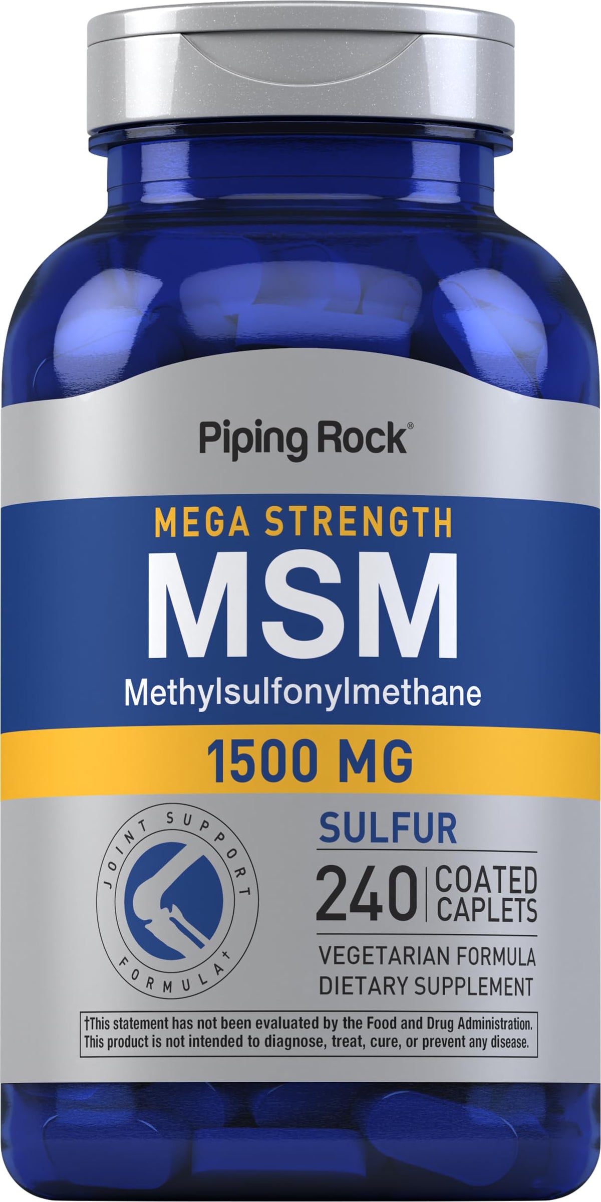 Piping Rock MSM Supplement 1500 mg - 240 Caplets