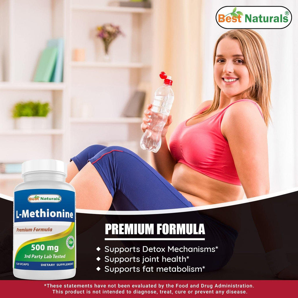 Best Naturals L-Methionine 500 mg - 120 Vegetarian Capsules - image 4