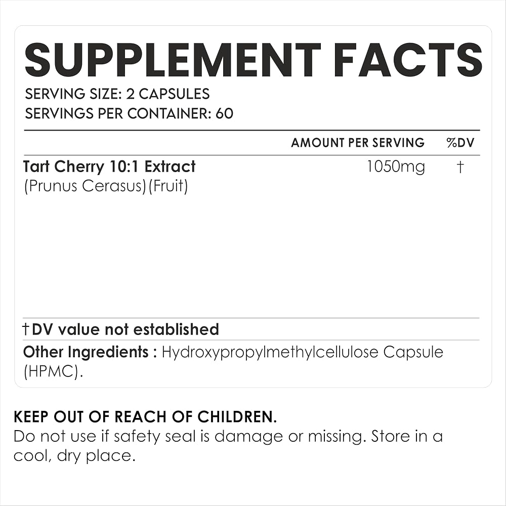 AMALTH Tart Cherry Extract 1050 mg Sleep & Joint Support - 120 Capsules - image 2