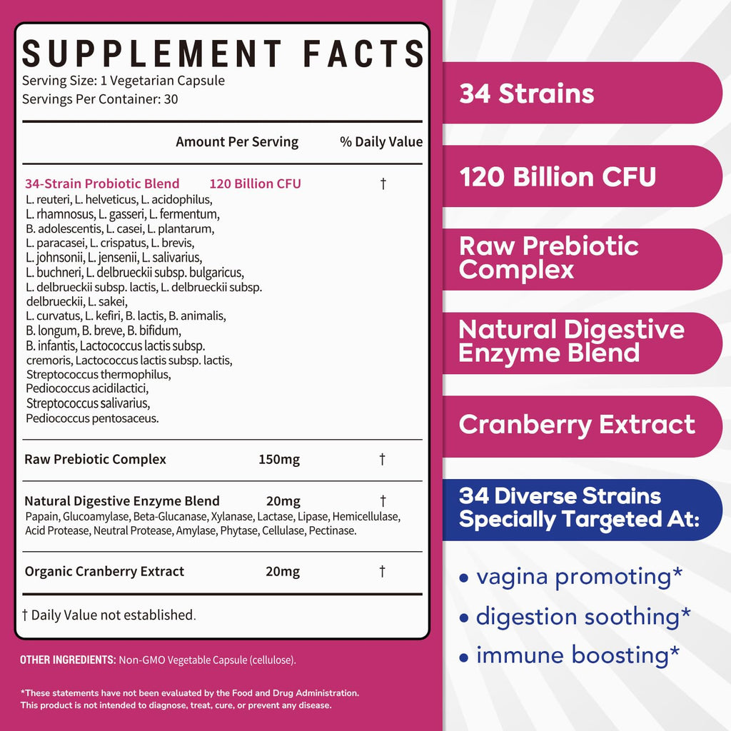 Surebounty Probiotics for Women 120 Billion CFU - 30 Capsules - image 2