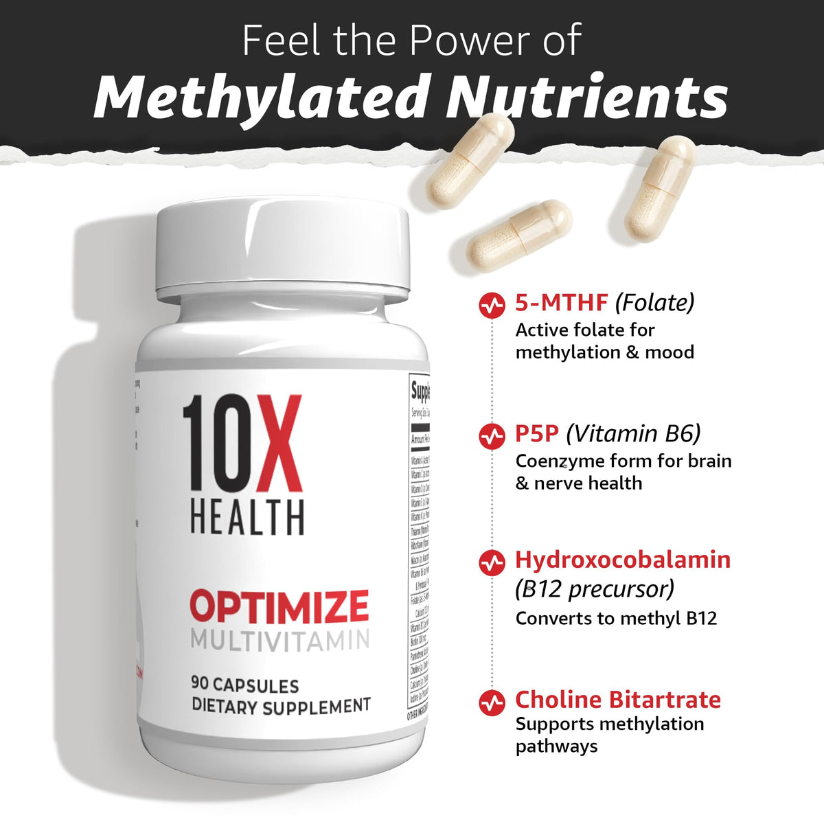 10X Health System Methylated Multivitamin - 90 Capsules - image 3