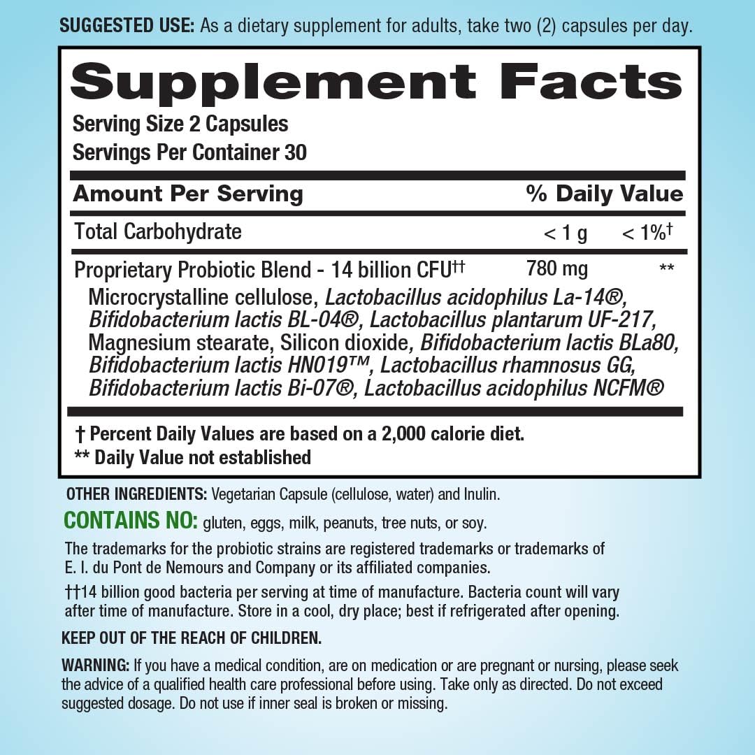 PB8 Probiotic 14 Billion CFU Digestive Support - 60 Capsules - image 2