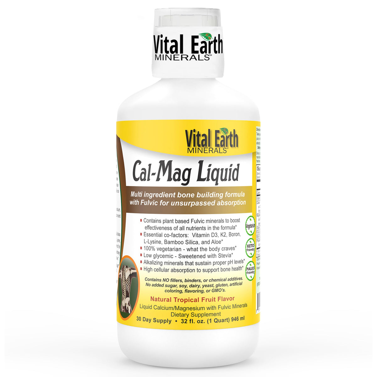 Vital Earth Minerals Cal-Mag Liquid Calcium Magnesium - 32 Fl Oz