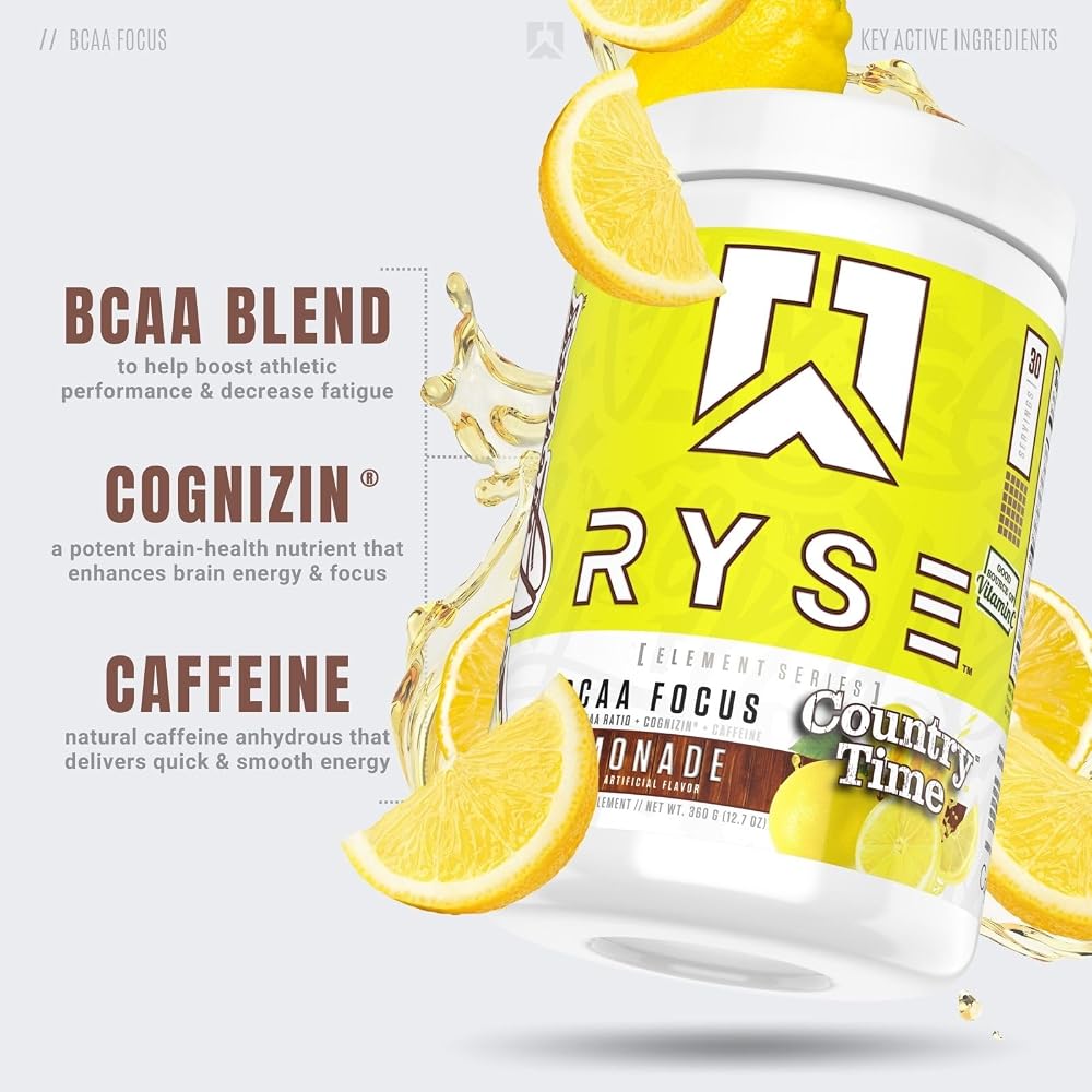 RYSE BCAA Focus Powder Country Time Lemonade - 30 Servings - image 3