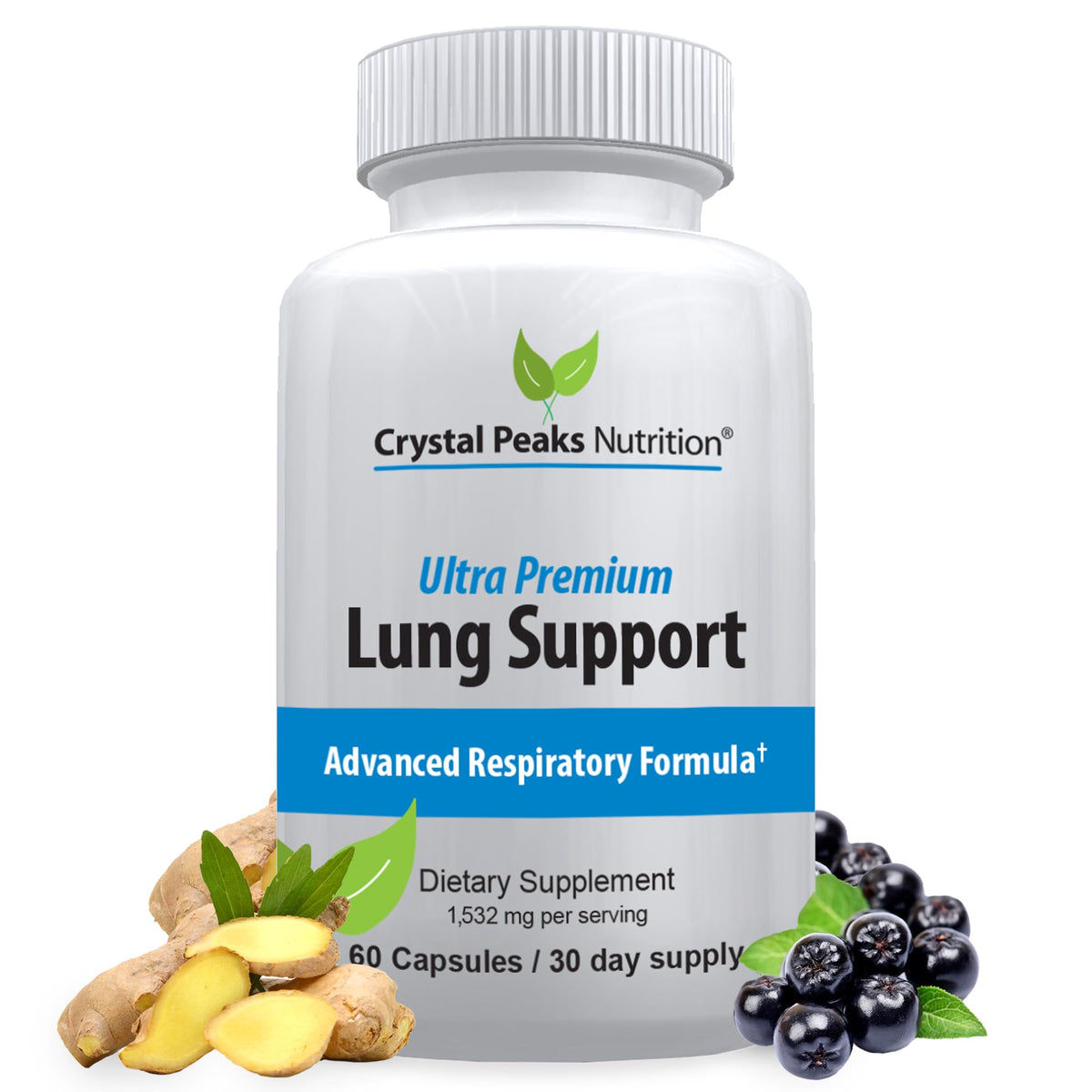 Crystal Peaks Nutrition Lung Support Respiratory Supplement - 60 Capsules