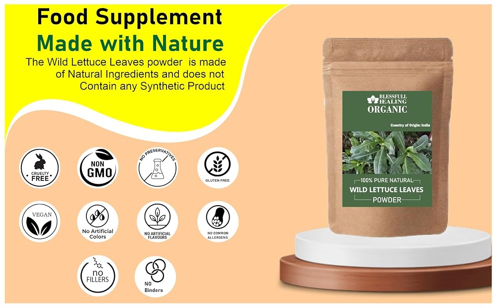 Blessfull Healing Organic Wild Lettuce Leaves Powder - 100g - image 4