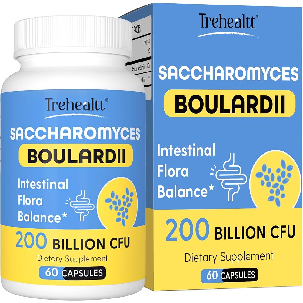 Trehealtt Saccharomyces Boulardii 200 Billion CFU Probiotic - 60 Capsules