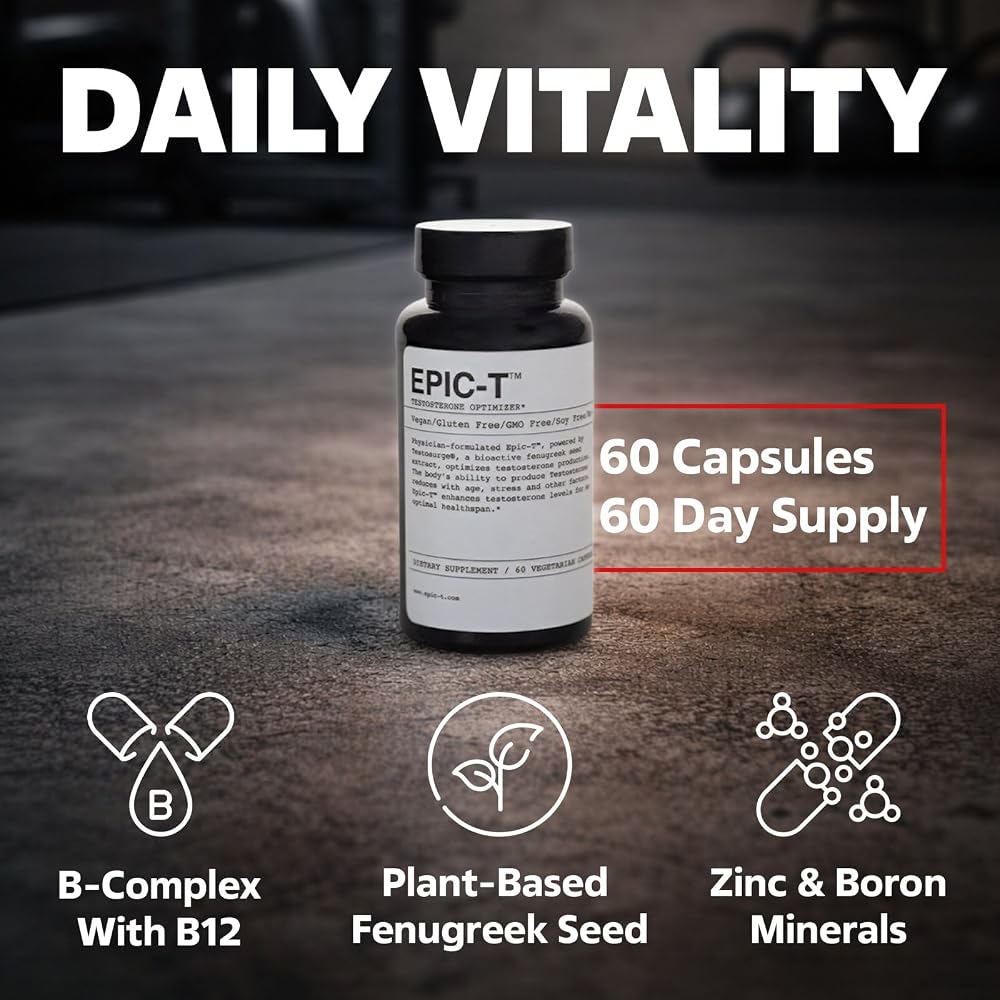 EPIC-T Testosterone Support for Men with Testosurge - 60 Capsules - image 2