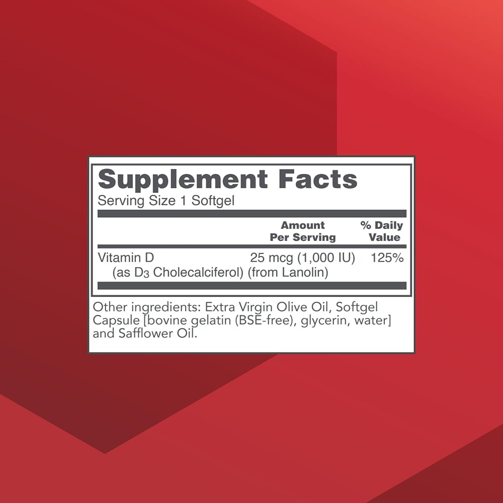 PROTOCOL FOR LIFE BALANCE Vitamin D3 1,000 IU - 120 Softgels - image 2