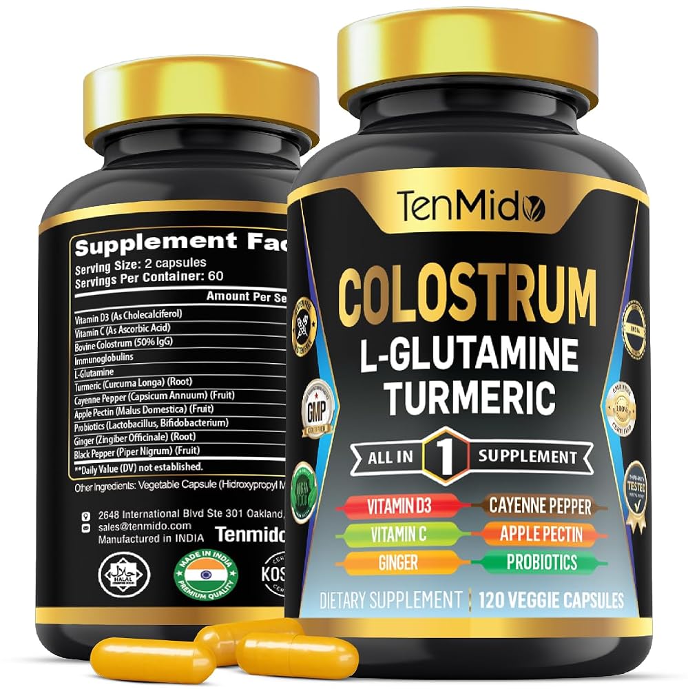 Tenmido Colostrum Supplement 10-in-1 Formula - 120 Capsules