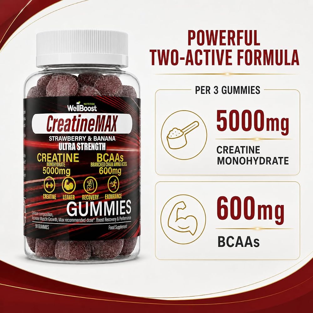 WellBoost Creatine MAX Gummies 5000mg - 90 Gummies - image 3