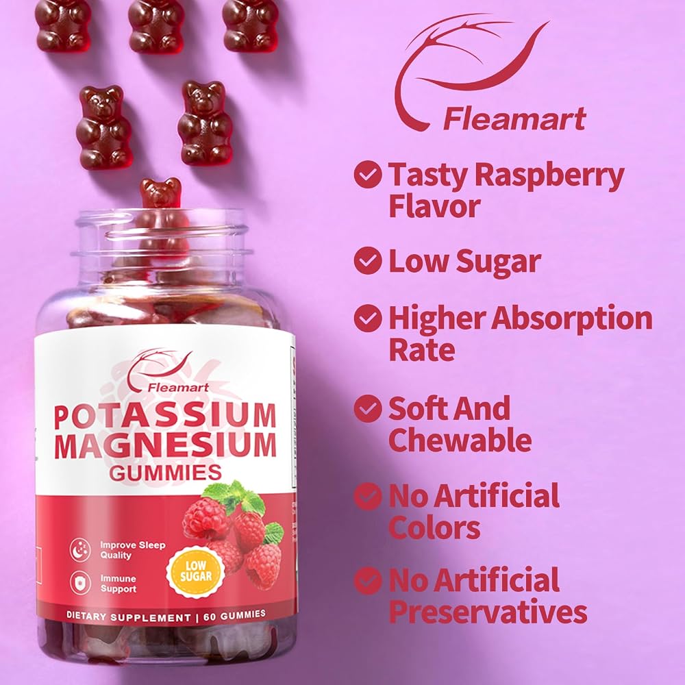 Fleamart Potassium Magnesium Gummies High Absorption Magnesium