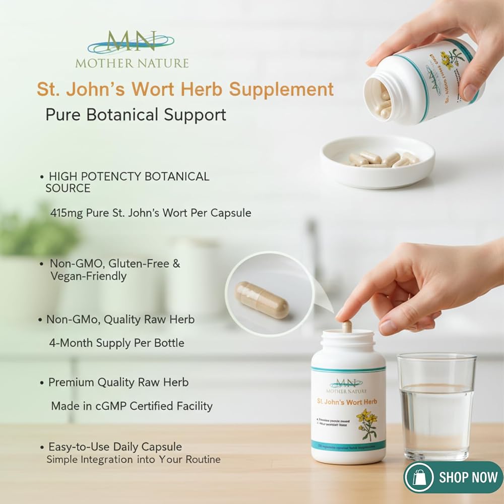 Mother Nature St. John's Wort Herbal Supplement - 120 Vegan Capsules - image 2