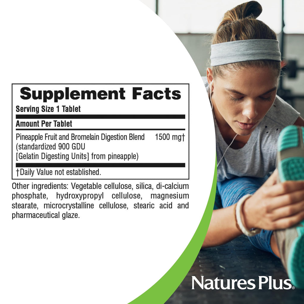 NaturesPlus Ultra Bromelain 1500 mg - 60 Vegetarian Tablets - image 5